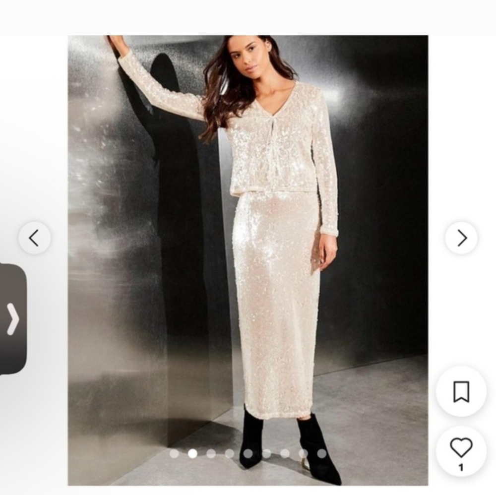 Gianni Bini Silver Sequin set
